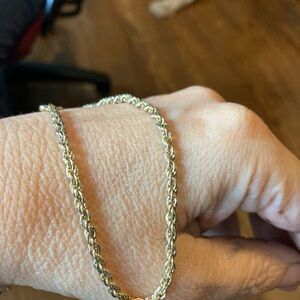Gold rope chain bracelet